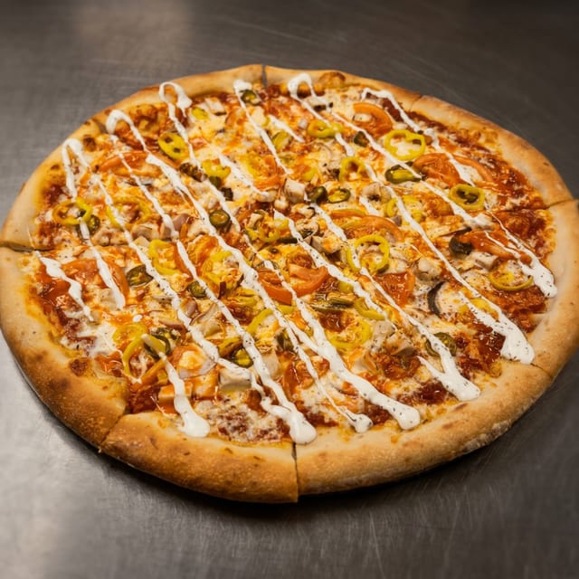 B.B.Q. or Buffalo Chicken Pie.